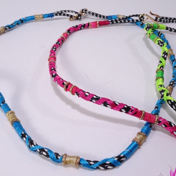 Gap Banana Republic Neon Necklace Bracelet Set of 6 - Picture 2 of 4